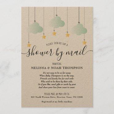 Rustic Shower By Mail Long Distance Neutral Baby Invitation
