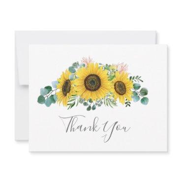 Rustic Sunflower Eucalyptus Thank You Card