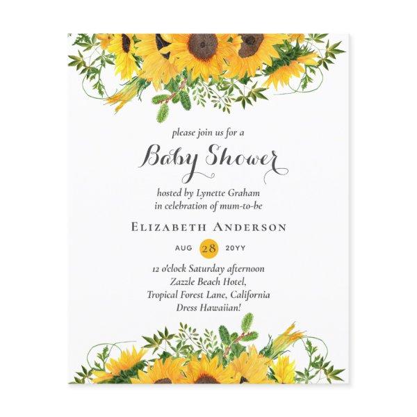 Rustic Sunflower Themed Baby Shower Invites BUDGET