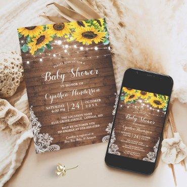 Rustic Sunflowers String Lights Lace