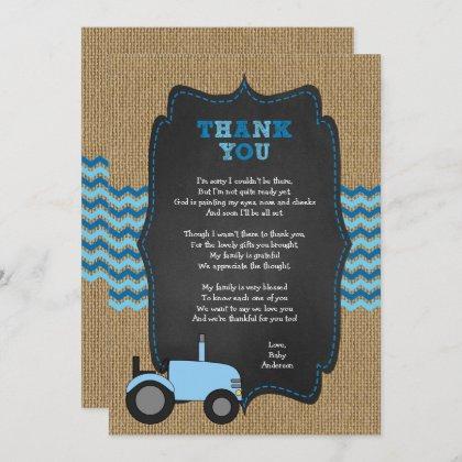Rustic Tractor BOY Baby Shower thank you Invitatio Invitation