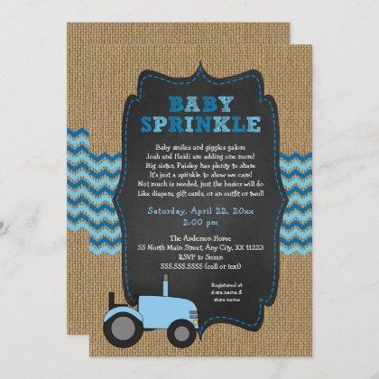 Rustic Tractor BOY Baby Sprinkle invitations
