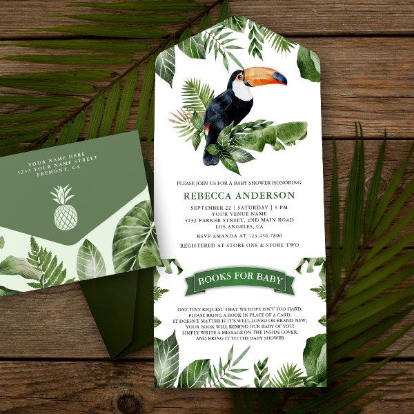 Rustic Tropical Jungle Cute Toucan Baby Shower All In One