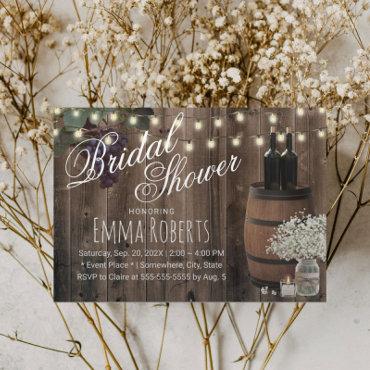 Rustic Wine Barrel Floral Jar Winery Bridal Shower