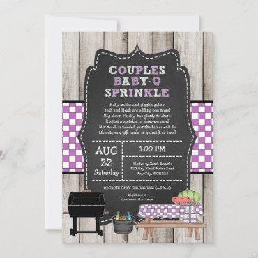 Rustic Wood Couples Baby Q Sprinkle Shower