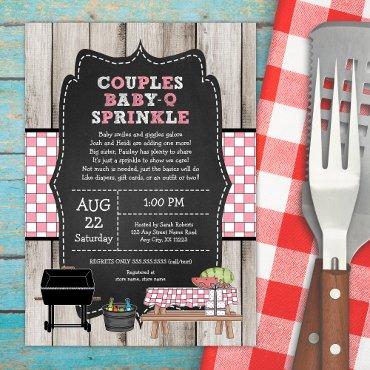 Rustic Wood Girl Couples Baby Q Sprinkle Shower