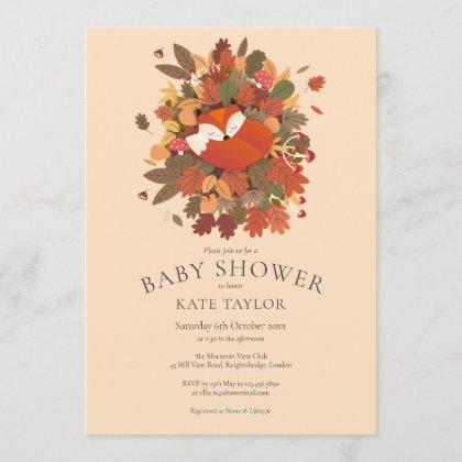 Rustic Woodland Fox Cub Baby Shower / Sprinkle Invitation