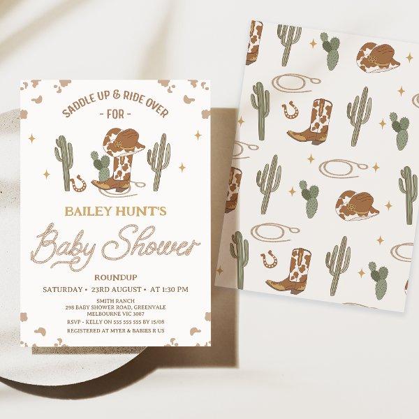 Rustic Yellow Gender Neutral Western Baby Shower