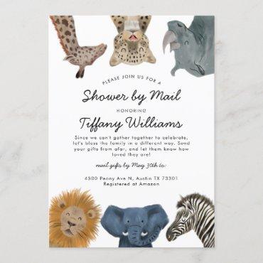 Safari Animals Baby Shower By Mail Invitation