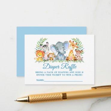 Safari Animals Baby Shower Diaper Raffle Ticket Enclosure Card