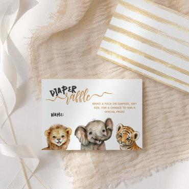 Safari animals wild one modern Baby Shower diaper Enclosure Card