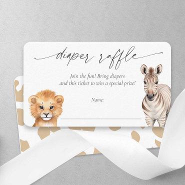 Safari baby Animals Baby Boy Shower Diaper raffle Enclosure Card