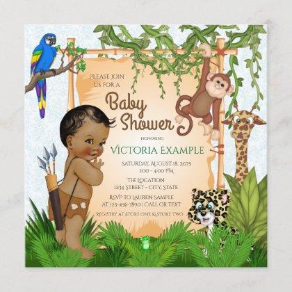Safari Baby Boy Shower Invitations