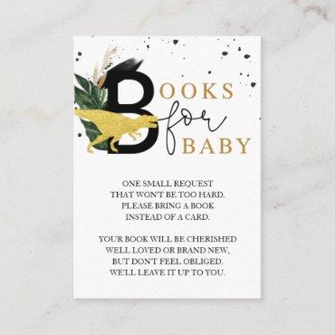 Safari Gold Dinosaur Baby Shower Book Request  Enclosure Card