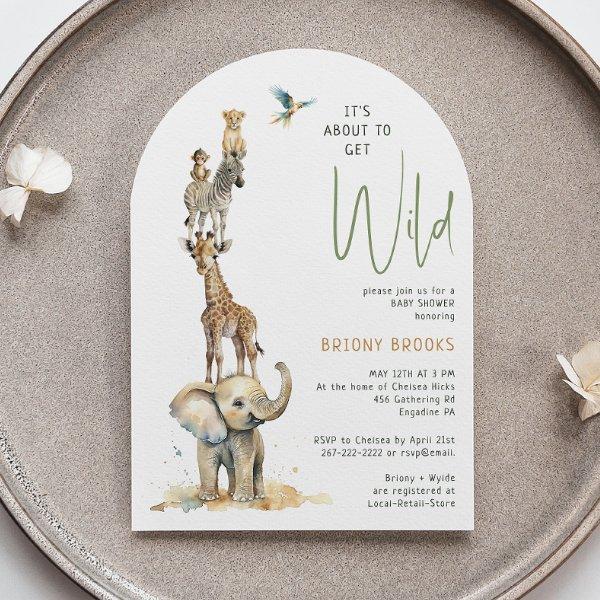 Safari "It's About To Get Wild" Baby Shower Arch