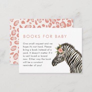 Safari Theme Girl Baby Shower Book Request Enclosure Card
