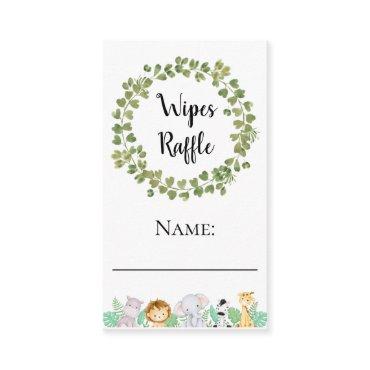 Safari Wipes Raffle Name Ticket Enclosure Card