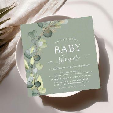 Sage Green Baby Shower Greenery Eucalyptus