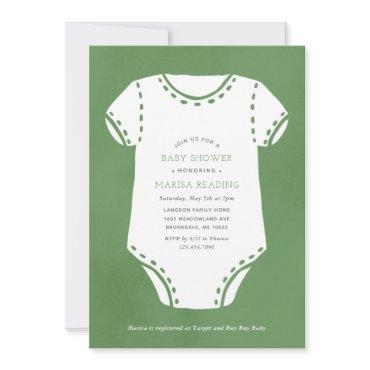 Sage Green Bodysuit Minimalist Baby Shower