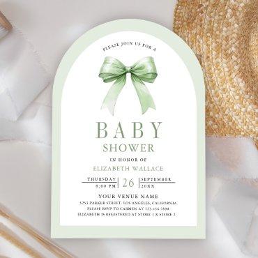 Sage Green Coquette Bow Arch QR Code