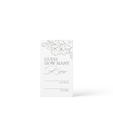 Sage Green floral guess how many kisses game Enclosure Card
