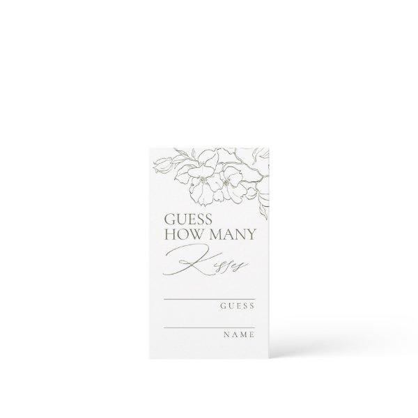 Sage Green floral guess how many kisses game Enclosure Card