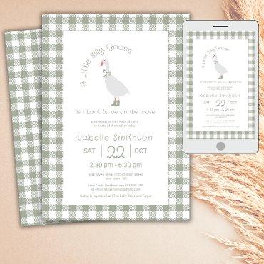 Sage Green Preppy Silly Little Goose Baby Shower