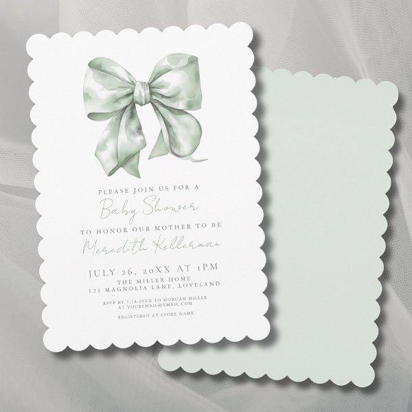 Sage Green Simple Bow