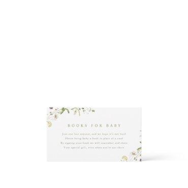 Sage Green Wildflower Rustic Boho Books For Baby Enclosure Card