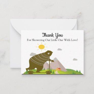 Scooter Bear Cartoon Thank You Cards