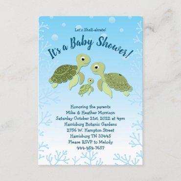Sea Turtle Baby Shower Co-Ed Gender Neutral Invitation