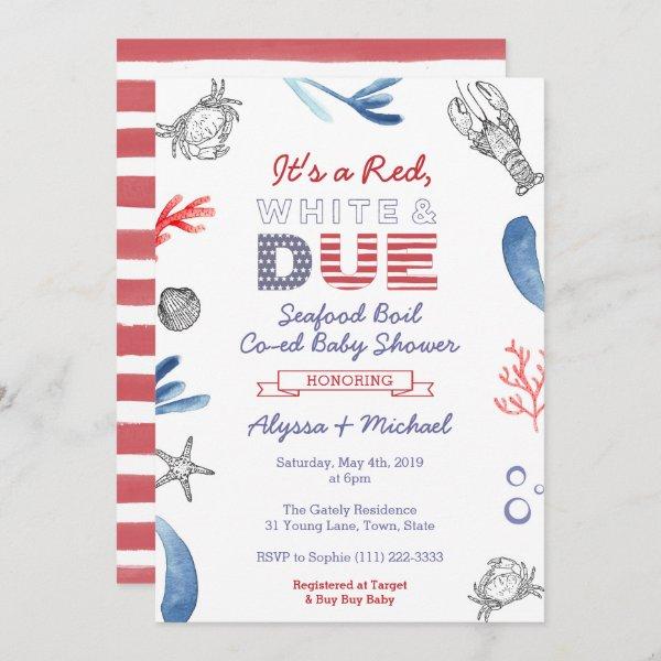Seafood Boil Baby Shower, Red White and Due Blue