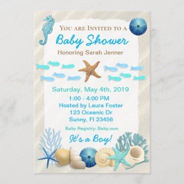 Seaside Oceanic Boy's Baby Shower Invitation