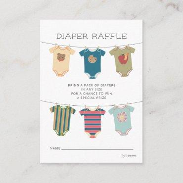 Sesame Pals Bodysuits Baby Shower Diaper Raffle Enclosure Card