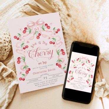 She is the Cherry on top pink bow