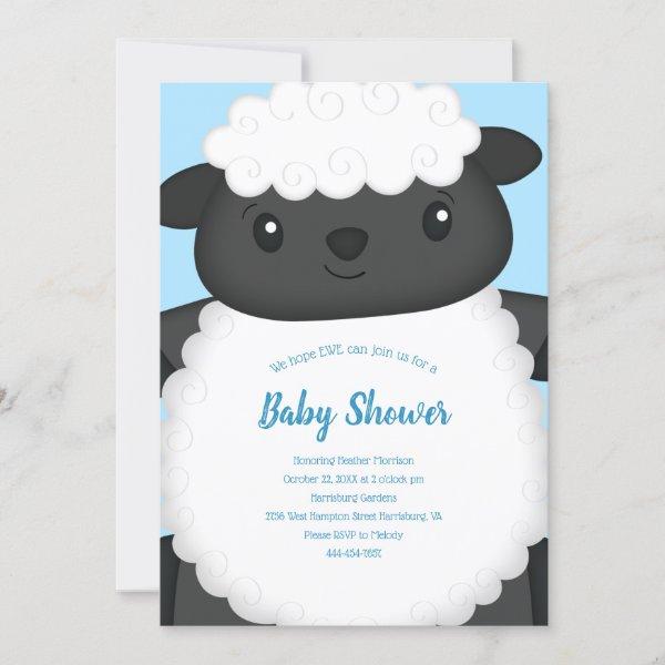 Sheep Baby Shower Blue