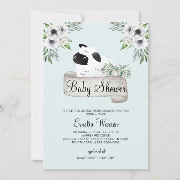Sheep Baby Shower Floral