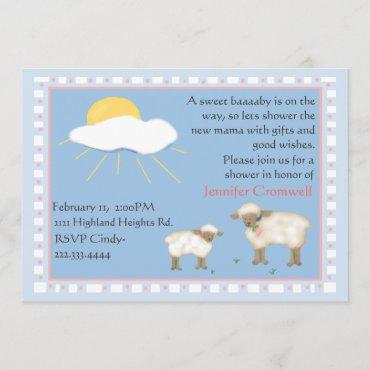 Sheep baby shower invitation