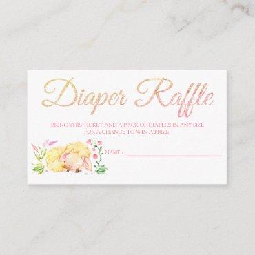 Sheep Diaper Raffle Card Tickets for Baby Shower