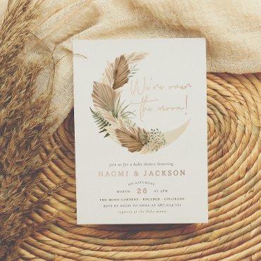 Shiny Over The Moon Pampas Couples Baby Shower Foil