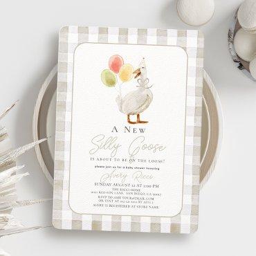 Silly Goose Beige Gingham