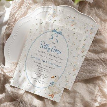 Silly Goose Blue Bow Floral