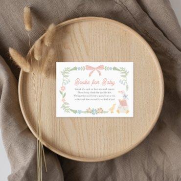 Silly Goose Floral Pink Bow Books for Baby Enclosure Card