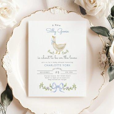 Silly Goose whimsical Bow Baby boy shower