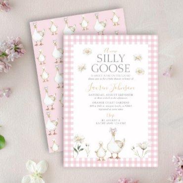 Silly Goose Whimsical Pink Bow Baby Girl Shower