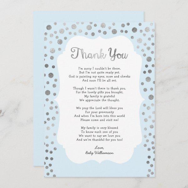 Silver + ANY COLOR boy baby shower thank you notes