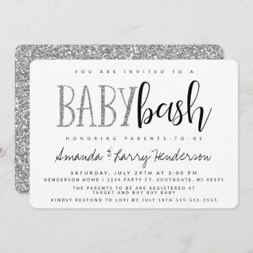 Silver Baby Bash, Couples Baby Shower Invitation