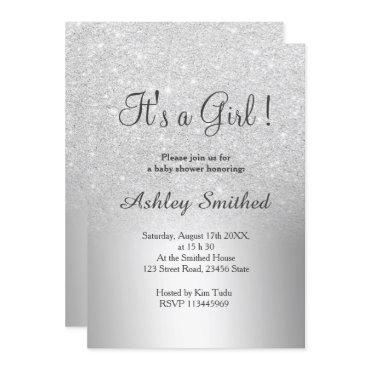 Silver glitter ombre metallic girl