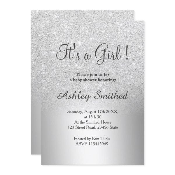 Silver glitter ombre metallic girl