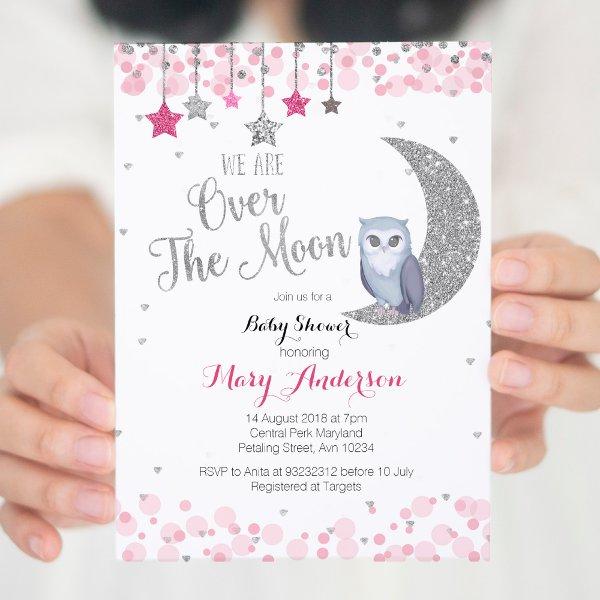 Silver Pink Owl Moon
